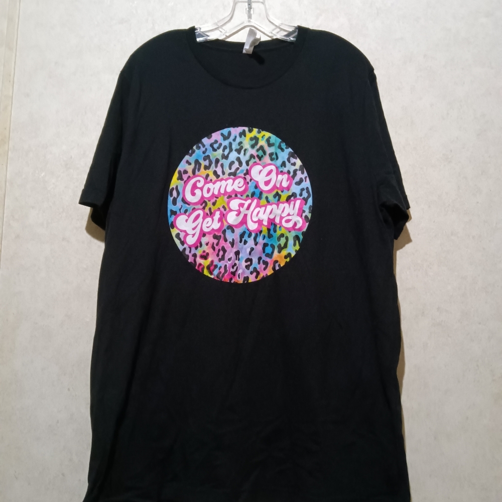 Bella Canvas "Come on get happy" black T-shirt size 2XL